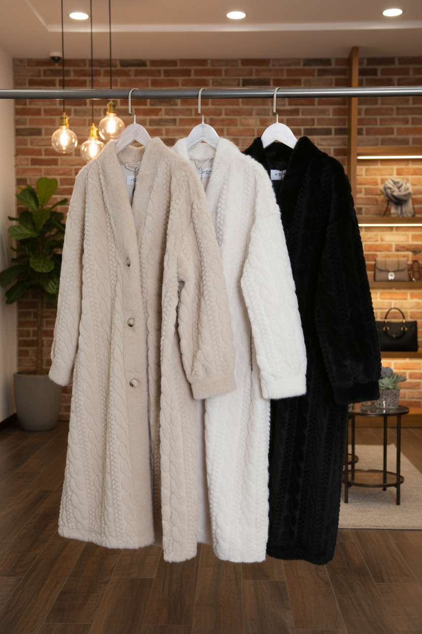 The Chalet Luxe Faux Fur Coat - in Midnight Black