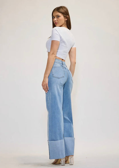 Aspen Statement Wide Leg Cuff Jean