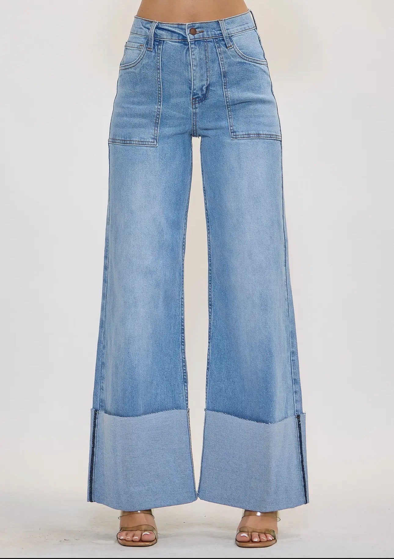 Aspen Statement Wide Leg Cuff Jean