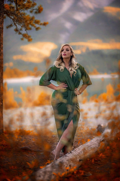 Alpine Muse Dress - in Emerald