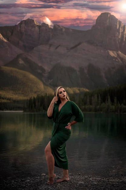 Alpine Muse Dress - in Emerald