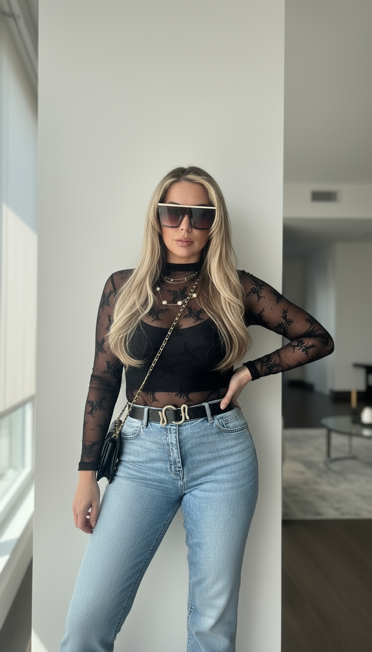 Midnight Lace Top - Classic Black