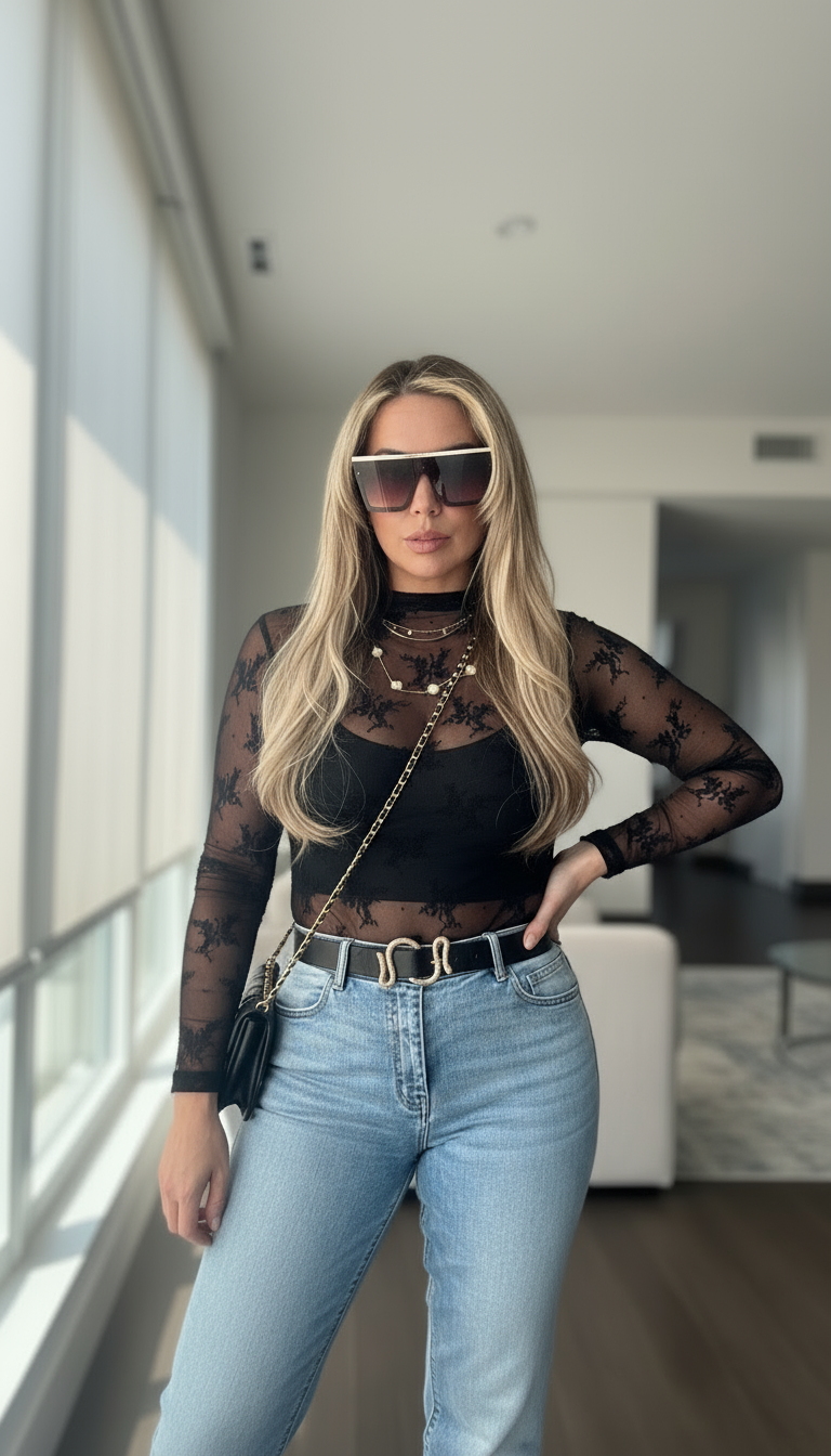 Midnight Lace Top - Classic Black