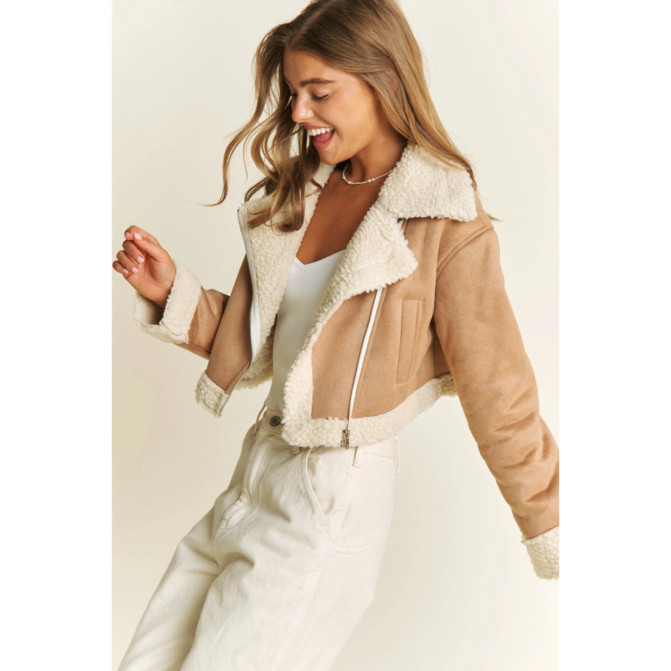 The Cozy Chic Cropped Sherpa Jacket