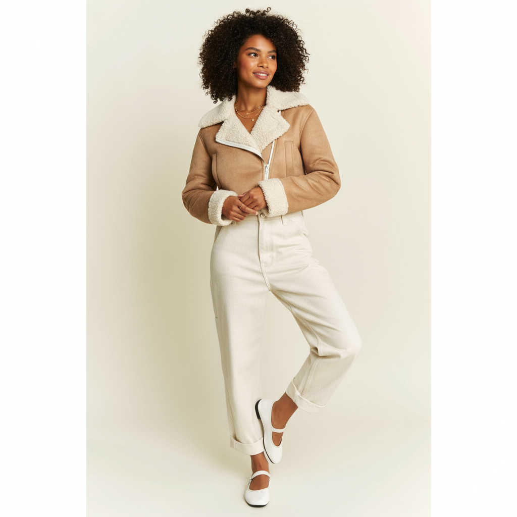 The Cozy Chic Cropped Sherpa Jacket