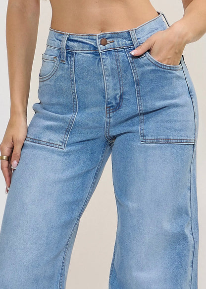 Aspen Statement Wide Leg Cuff Jean