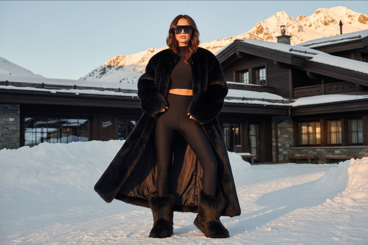The Mont Blanc Fur Boots - in Black