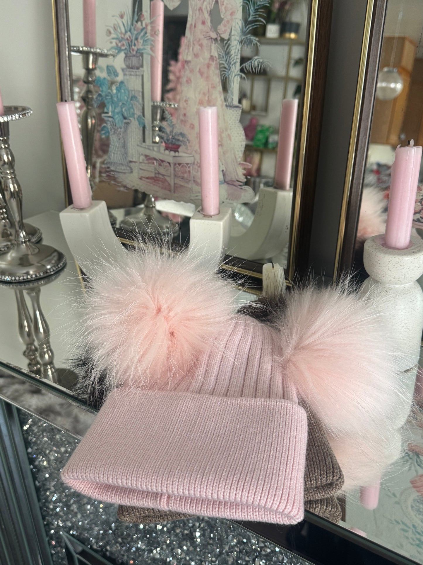 The Rose Darling Pom Beanie — Blush Pink