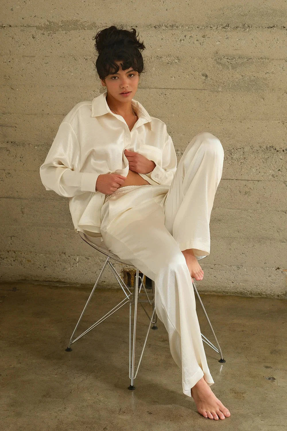 HEAVENLY SATIN SET - CREAMSICLE