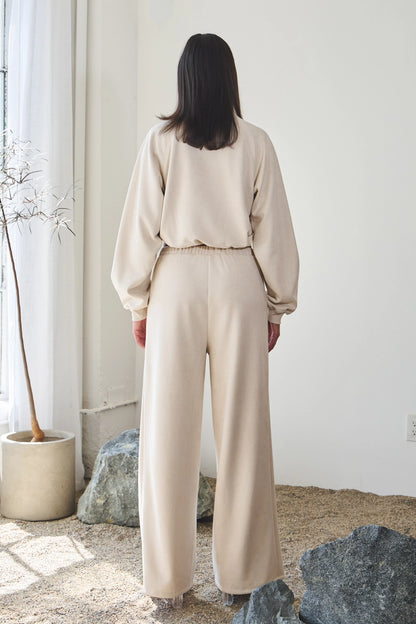 The Monochrome Muse Suede Set- in Ivory