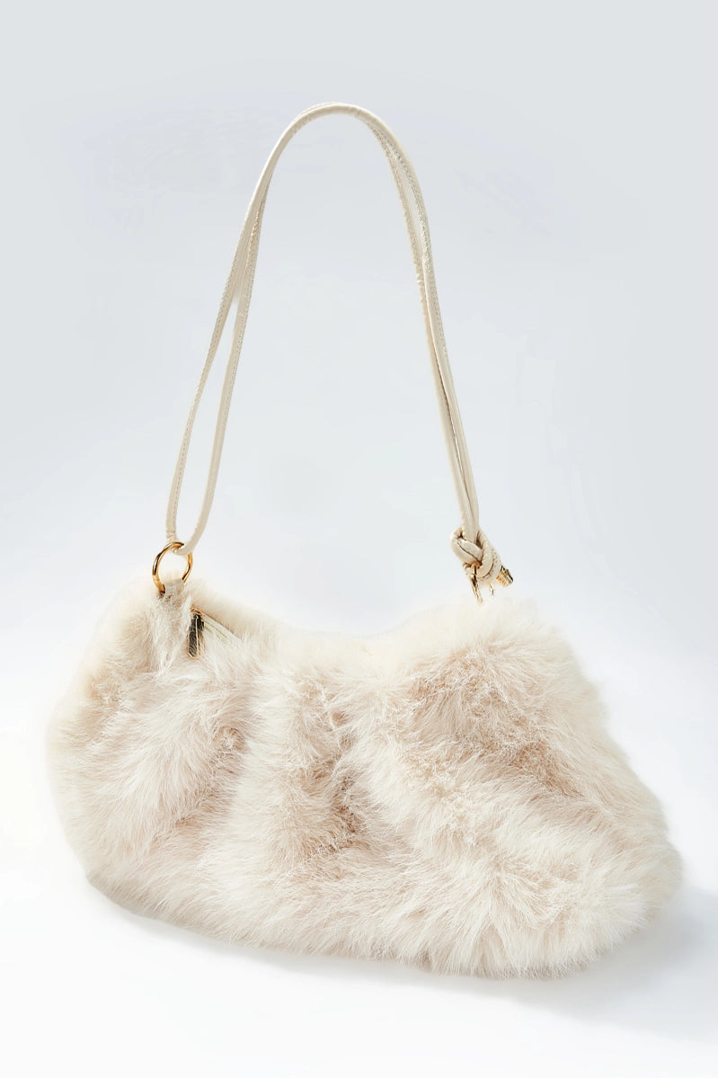 The Muse Fur Bag - in Cream cycle