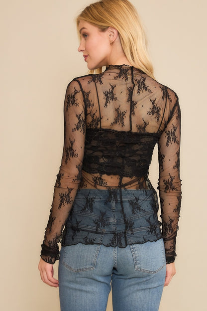 Midnight Lace Top - Classic Black