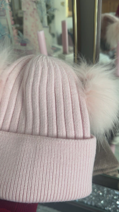 The Rose Darling Pom Beanie — Blush Pink